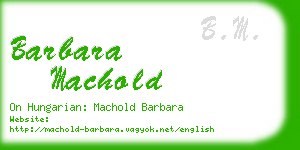 barbara machold business card